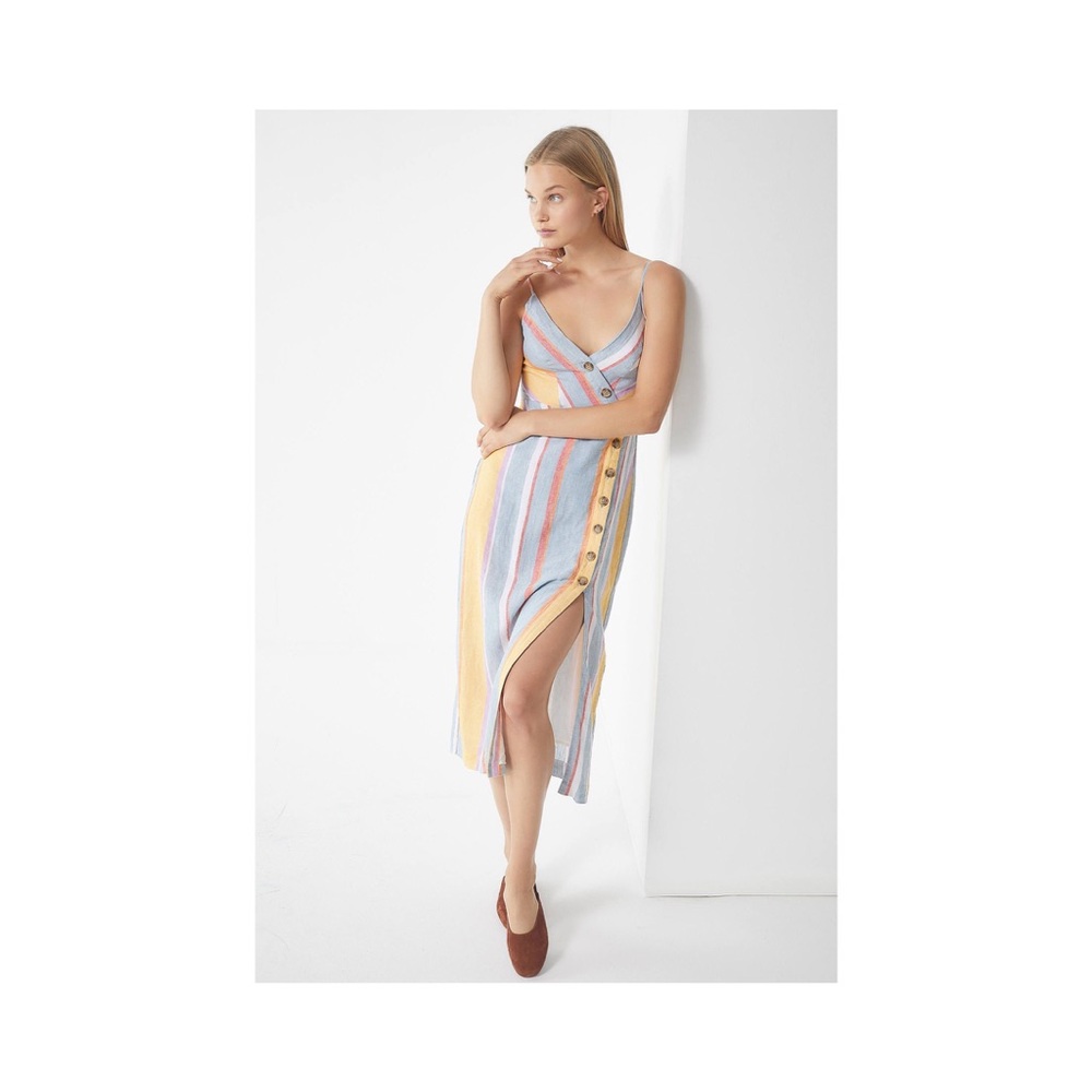 Linen button-down midi dress Urban Outfitters NWT